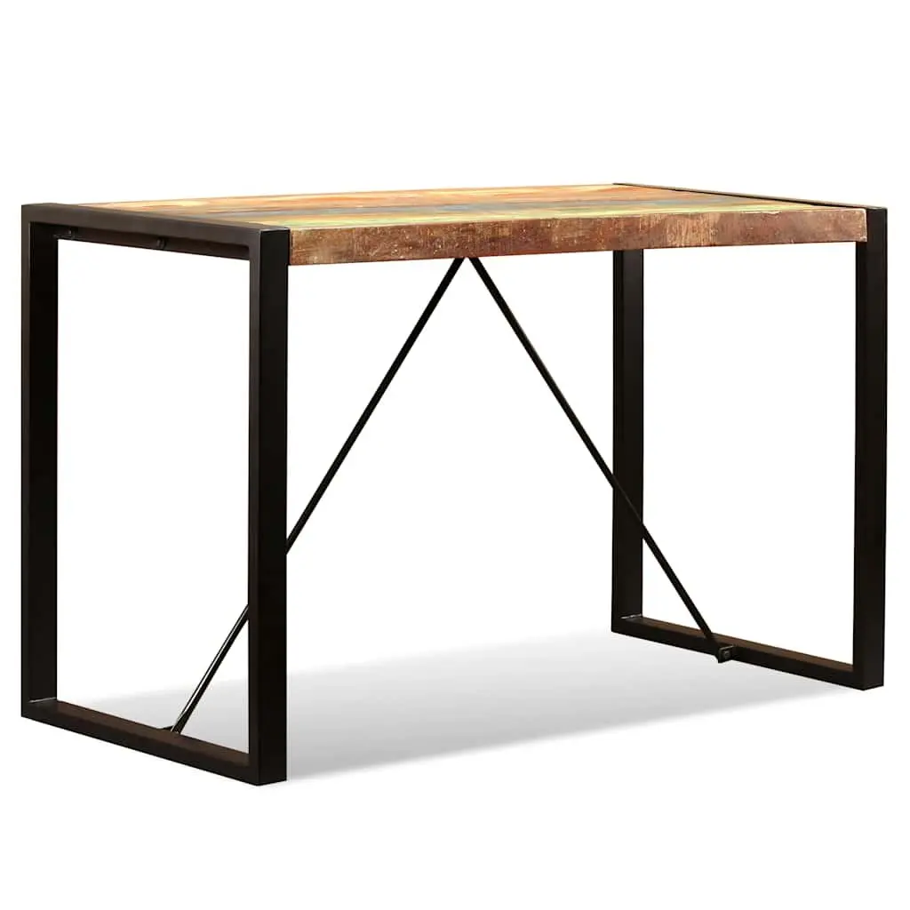 Dining Table Solid Reclaimed Wood Industrial Style 120cm