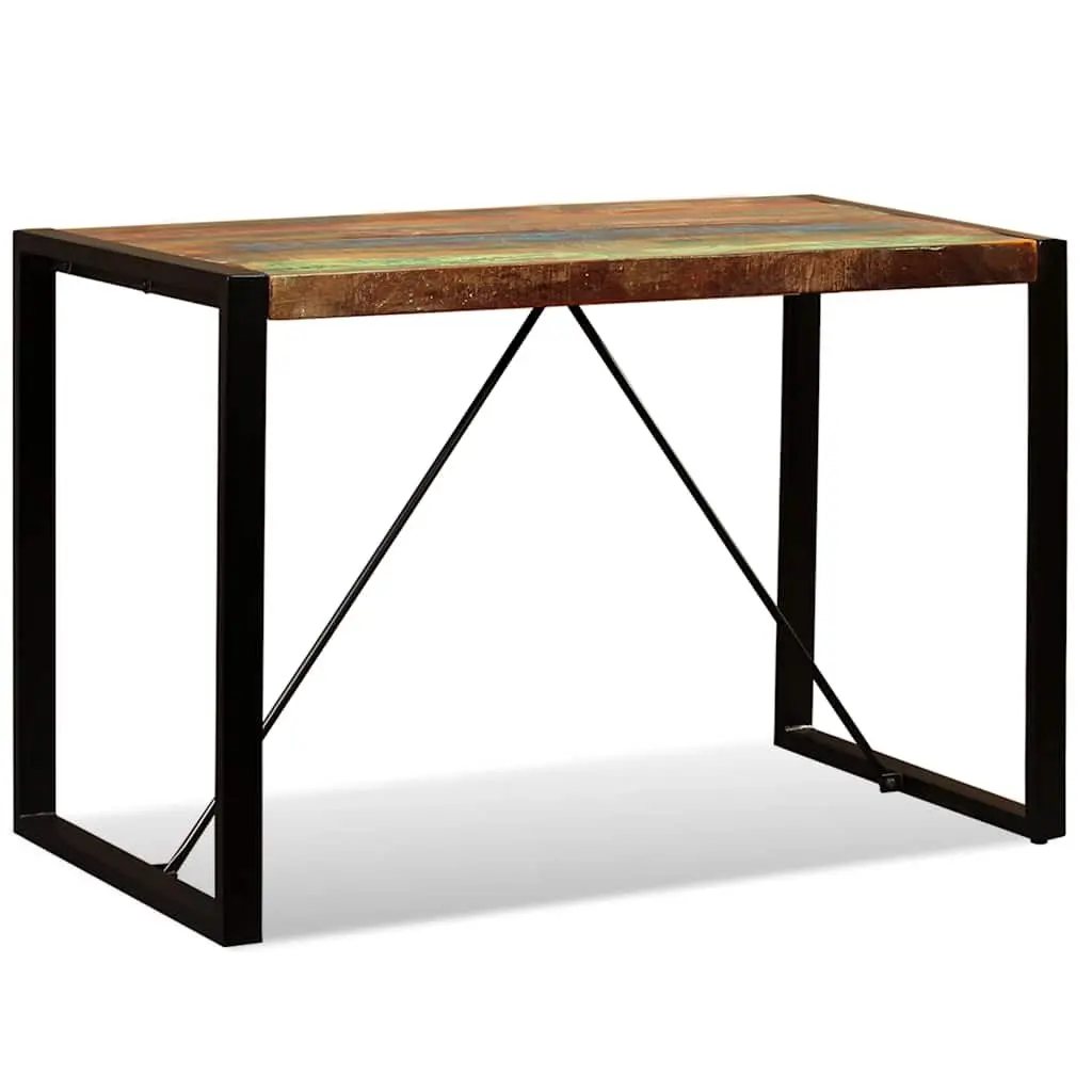 Dining Table Solid Reclaimed Wood Industrial Style 120cm
