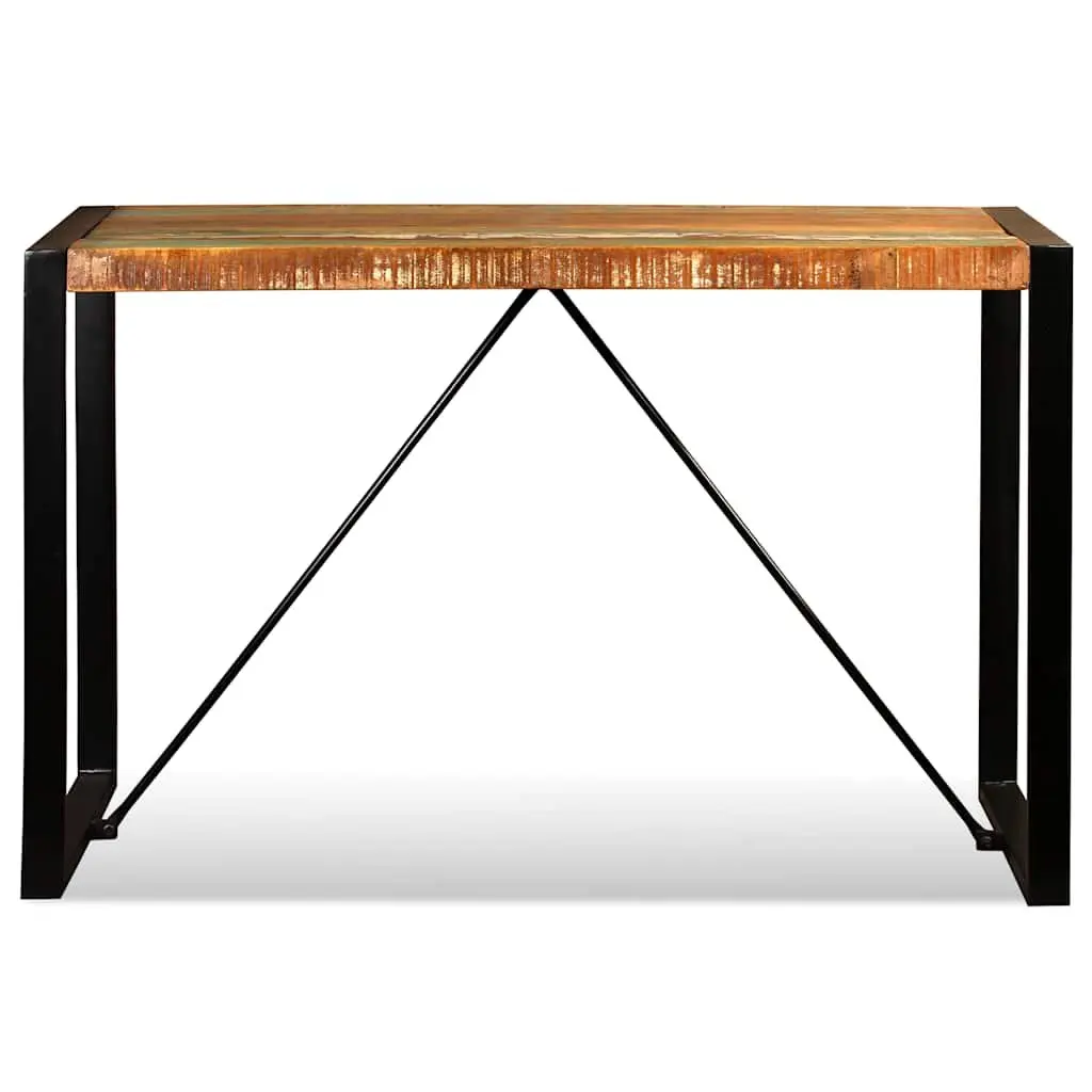 Dining Table Solid Reclaimed Wood Industrial Style 120cm