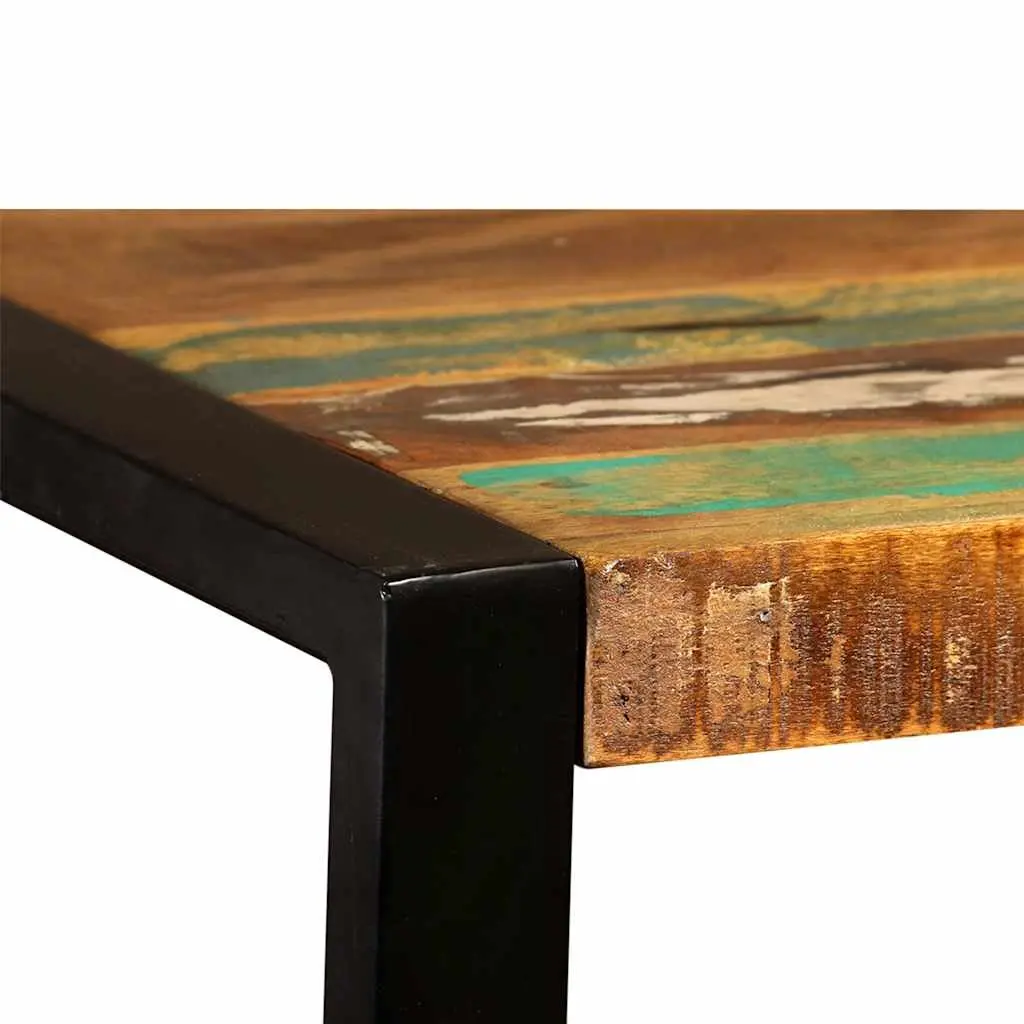 Dining Table Solid Reclaimed Wood Industrial Style 120cm