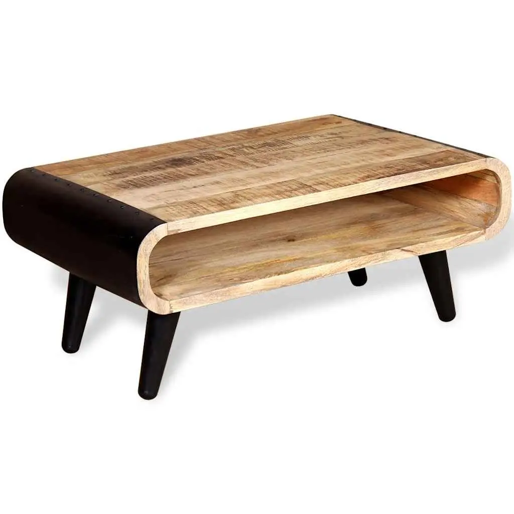 Coffee Table Industrial Vintage Style Rough Mango Wood 90 x 55 x 39 cm