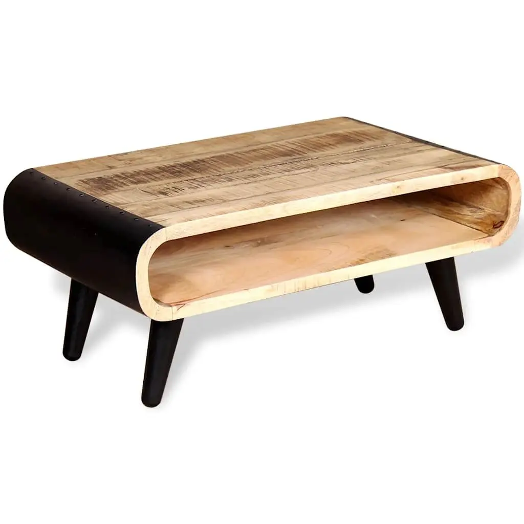 Coffee Table Industrial Vintage Style Rough Mango Wood 90 x 55 x 39 cm