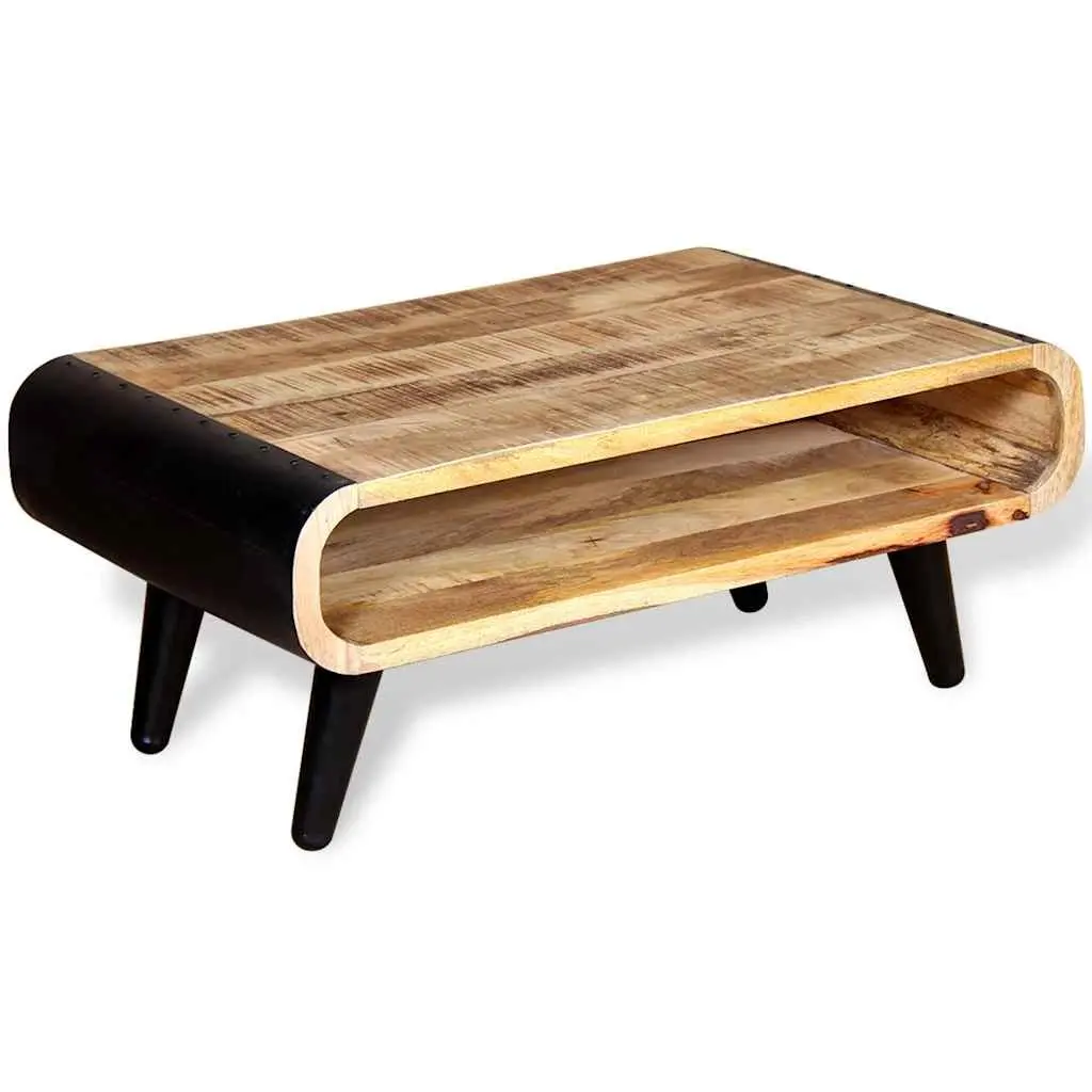 Coffee Table Industrial Vintage Style Rough Mango Wood 90 x 55 x 39 cm