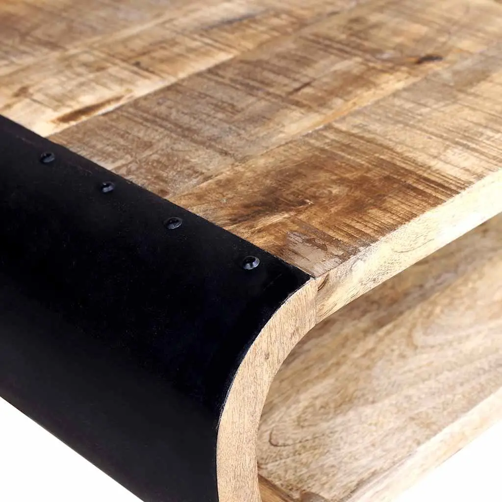 Coffee Table Industrial Vintage Style Rough Mango Wood 90 x 55 x 39 cm