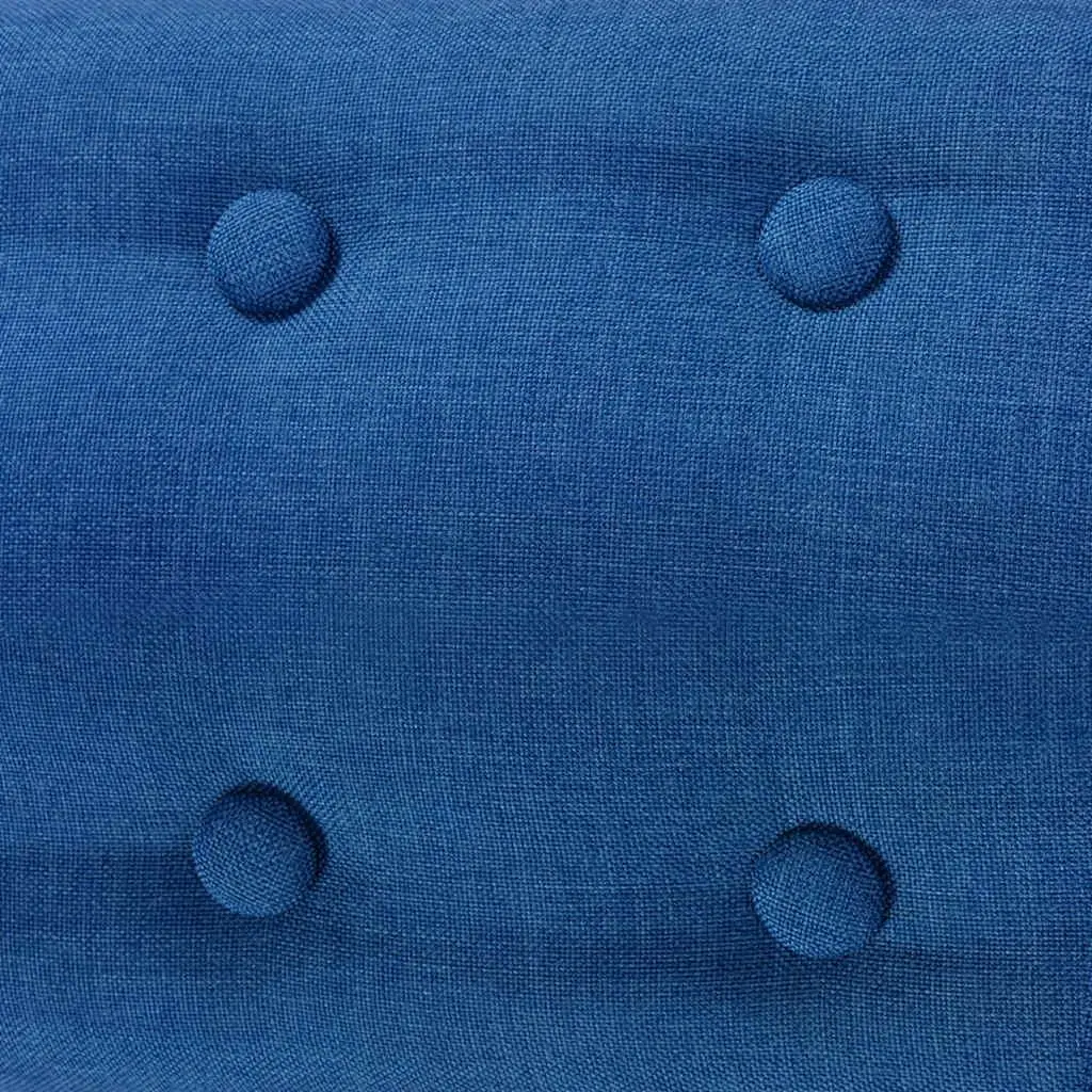 Armchair Blue Fabric Modern Design Living Room Lounge Seating Padded Cushion