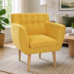 Your Friendly Yellow Fabric Armchair for Any Space