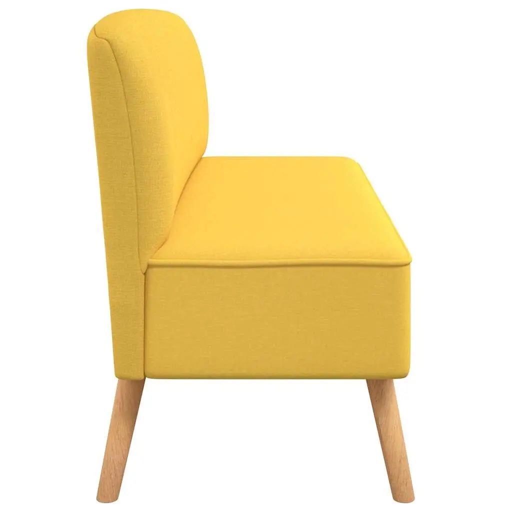 2-Seater Sofa Yellow Fabric Living Room Furniture Modern Design Padded Seat