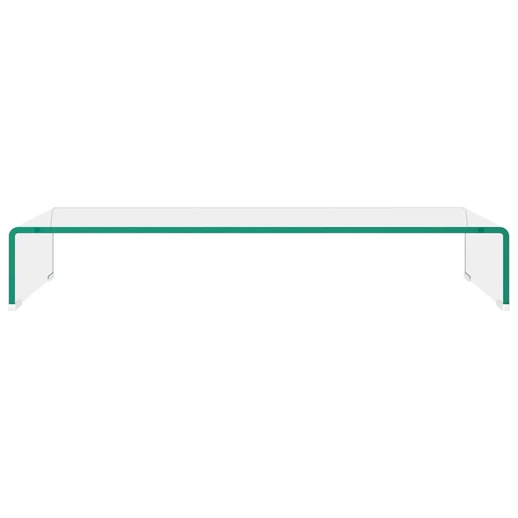 TV Stand Monitor Riser Tempered Glass Shelf 80 x 30 x 13 cm