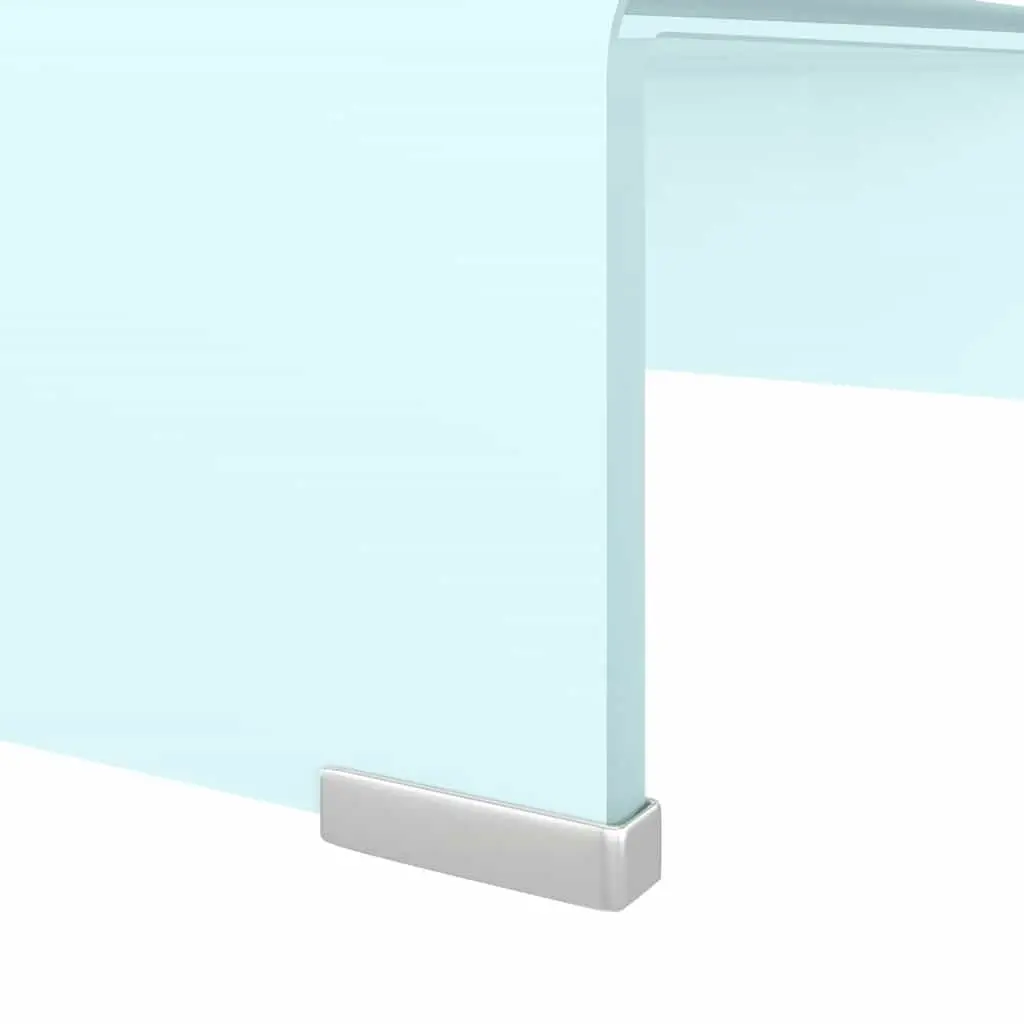 Glass TV Stand Monitor Riser Tempered Green 40 x 25 x 11 cm