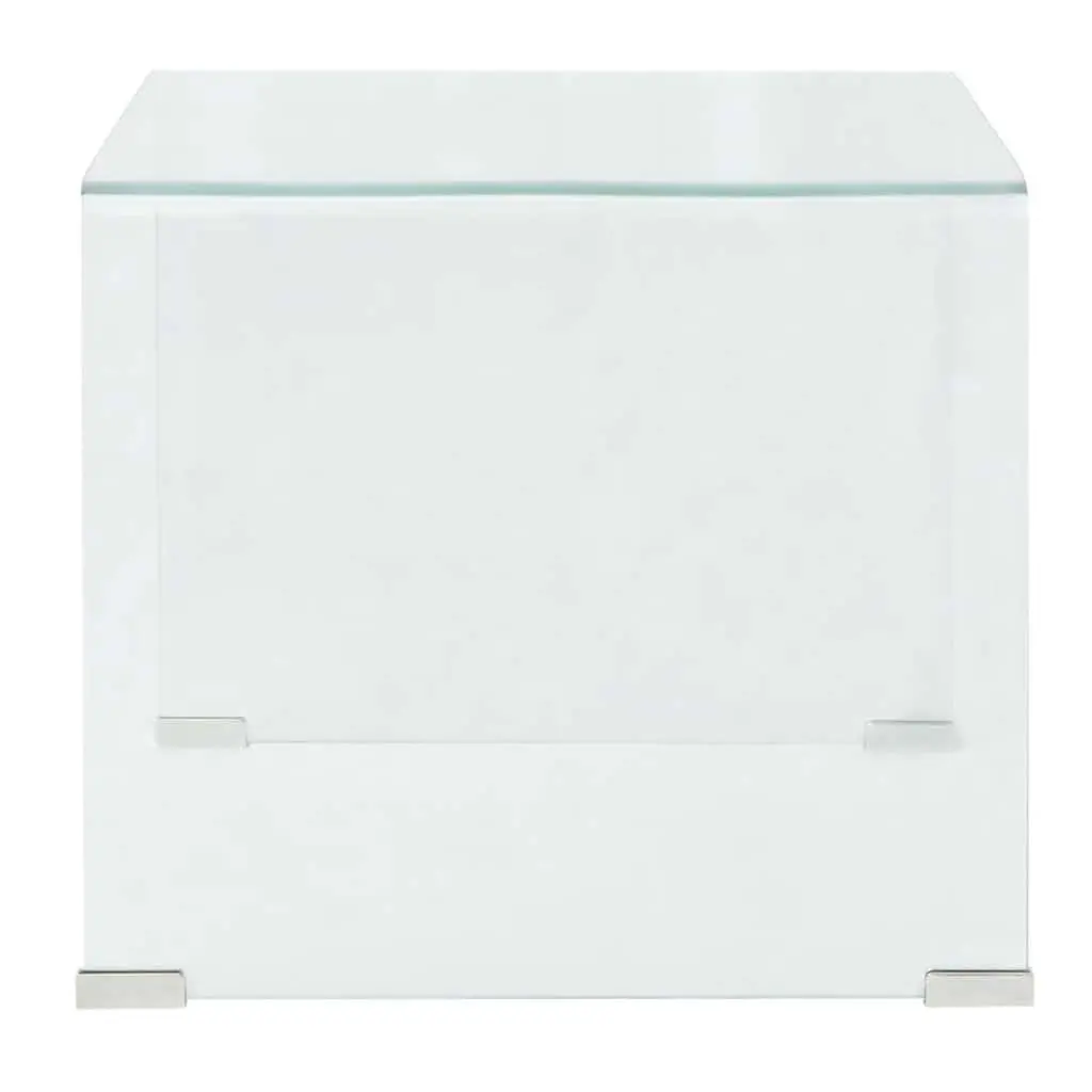 Coffee Table Tempered Glass Clear Modern Compact 49.5 x 50 x 45 cm