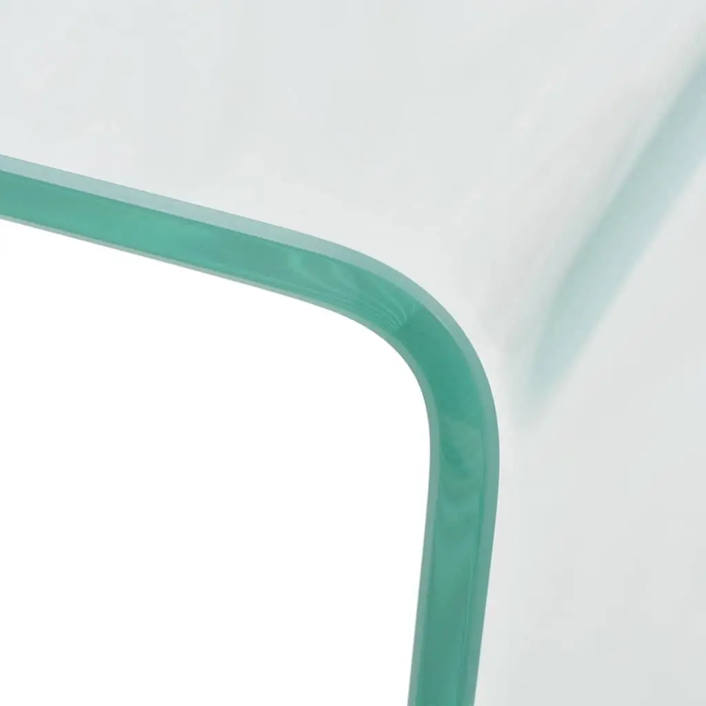 Coffee Table Tempered Glass Clear Modern Compact 49.5 x 50 x 45 cm