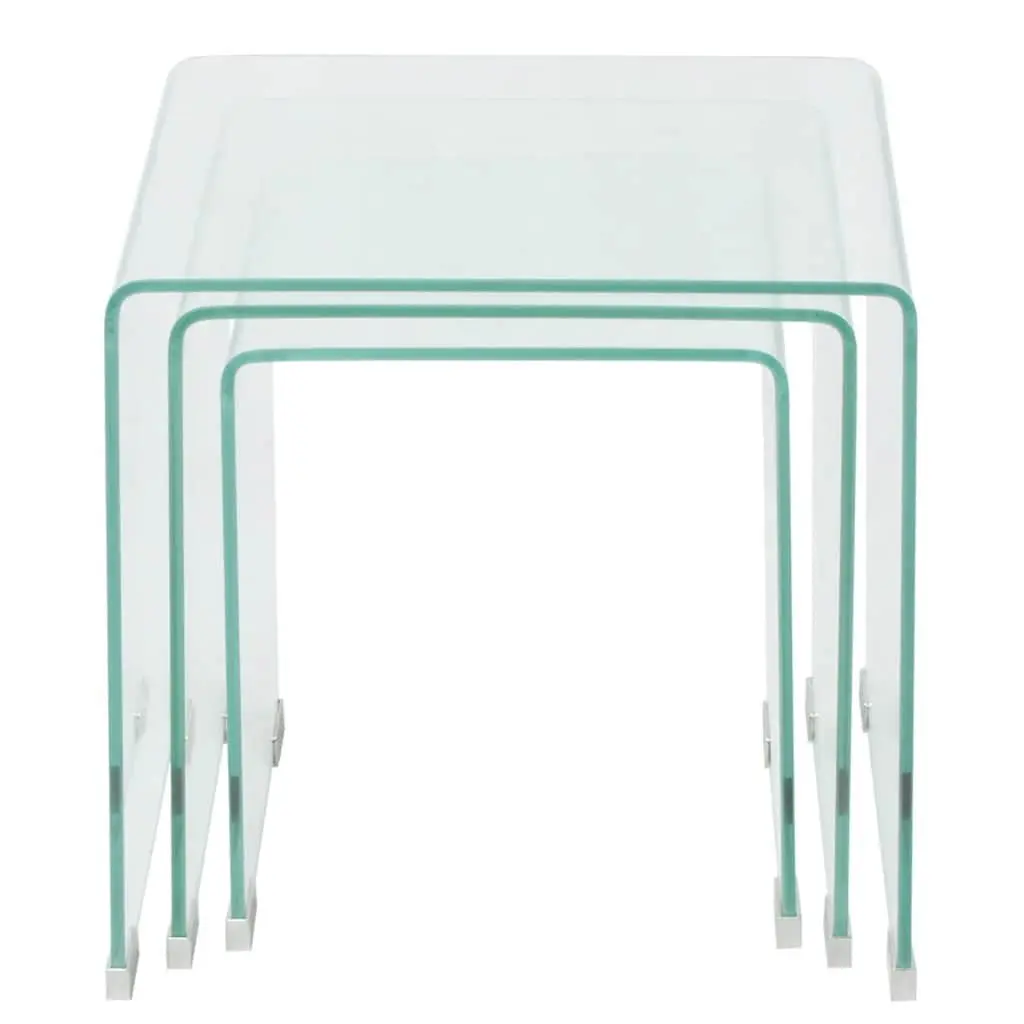 3-Piece Glass Nesting Table Set
