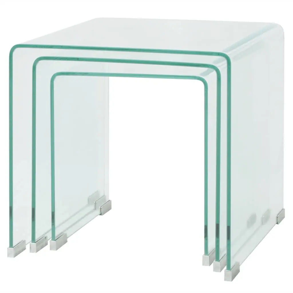 3-Piece Glass Nesting Table Set