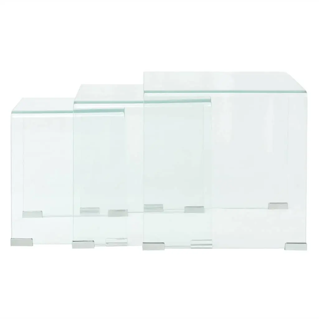 3-Piece Glass Nesting Table Set