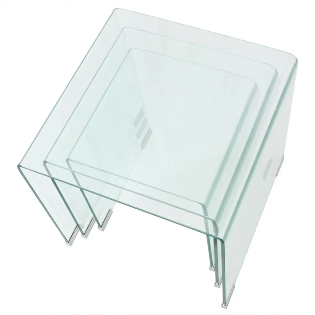 3-Piece Glass Nesting Table Set