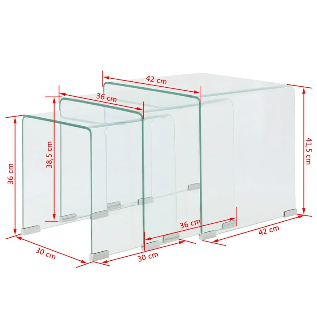 3-Piece Glass Nesting Table Set