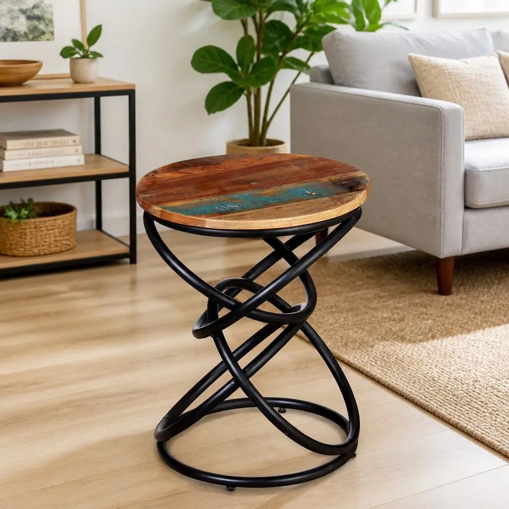 Reclaimed Wood End Table
