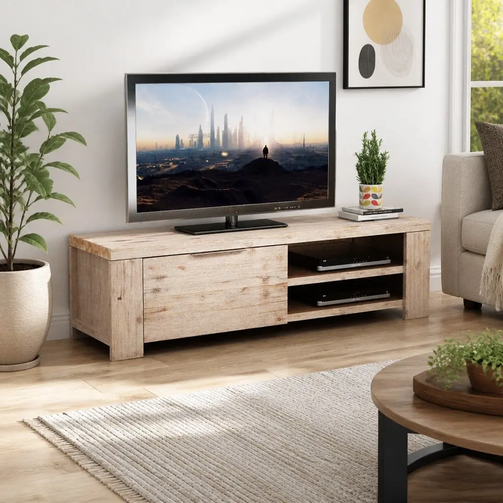 TV Cabinet in Solid Acacia Wood