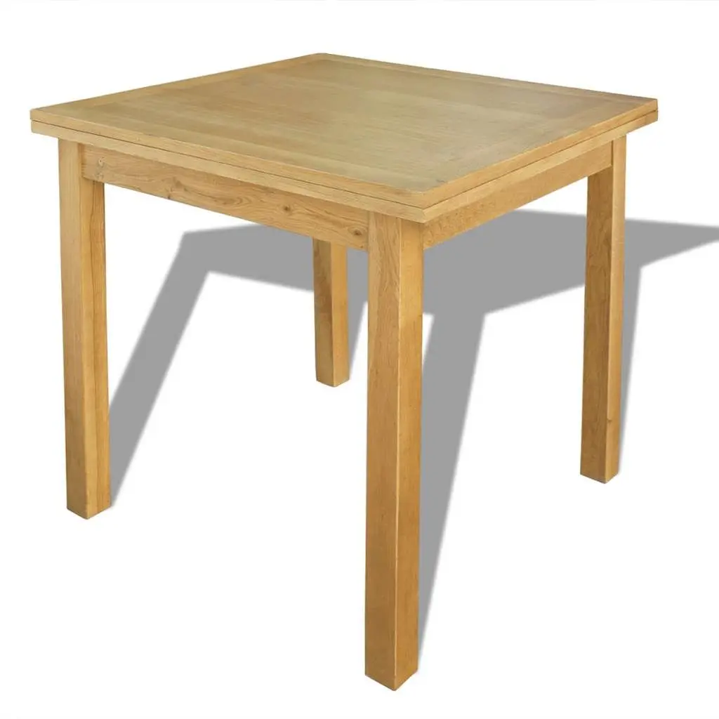 Extendable Dining Table Oak Wood Kitchen Room Furniture Brown Compact Design