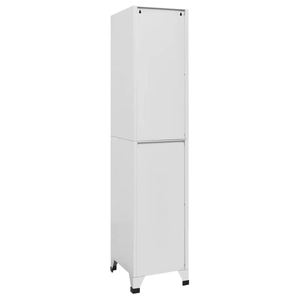 Storage Locker Cabinet Industrial Grey Steel 2 Compartments