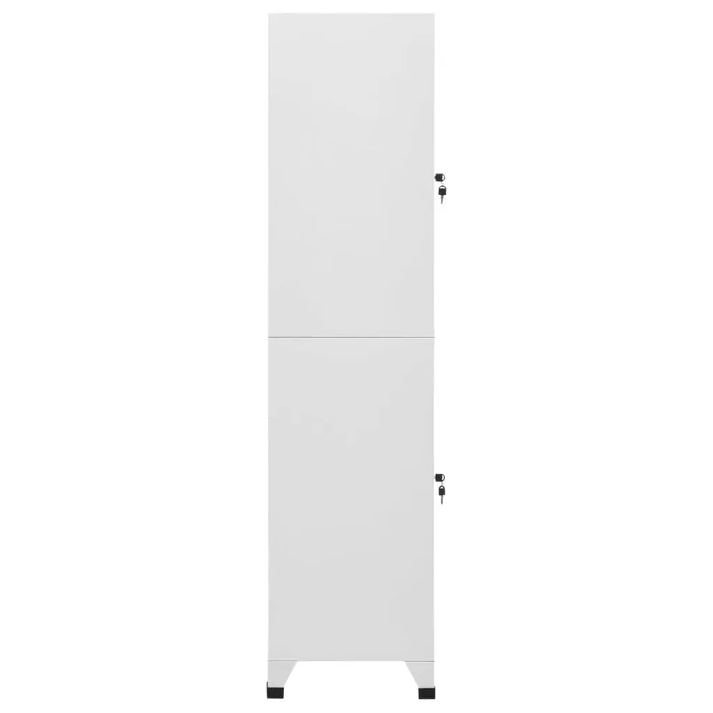 Storage Locker Cabinet Industrial Grey Steel 2 Compartments