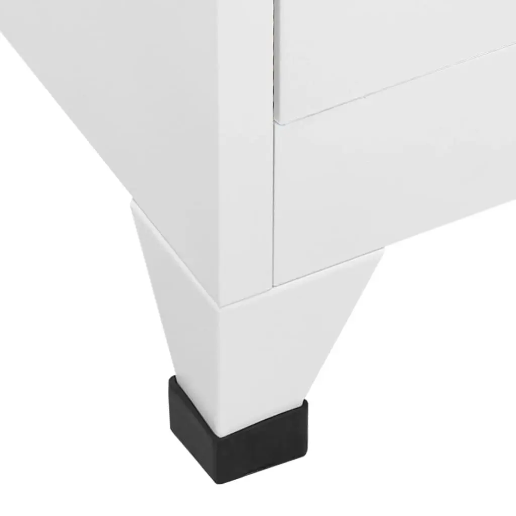 Storage Locker Cabinet Industrial Grey Steel 2 Compartments