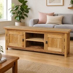 Solid Teak TV Cabinet 120x30x40 cm Brown Colonial Style Storage Furniture