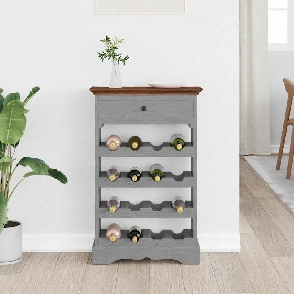 Solid Mahogany Wood Wine Rack Antique Style 55 x 23 x 85 cm