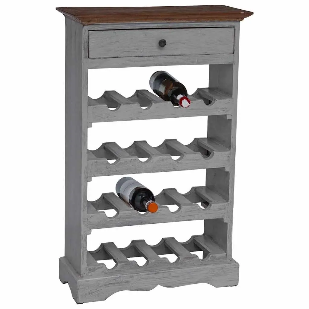 Solid Mahogany Wood Wine Rack Antique Style 55 x 23 x 85 cm