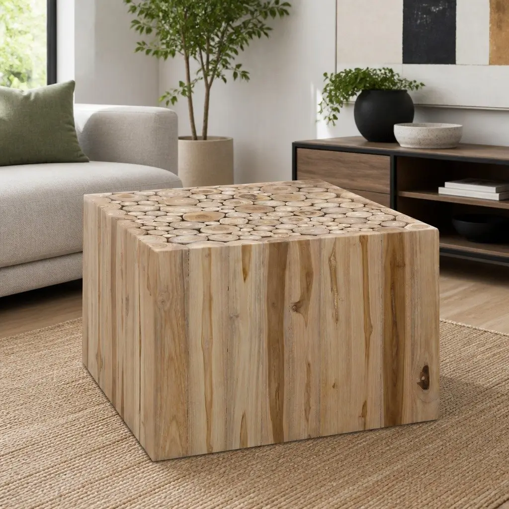 Coffee Table Brown Sturdy 50 x 50 x 35 cm