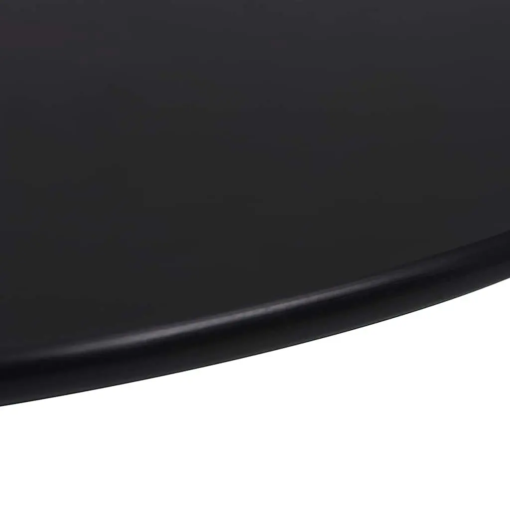 Black Round Tempered Glass Table Top 500mm Durable Furniture Accessory