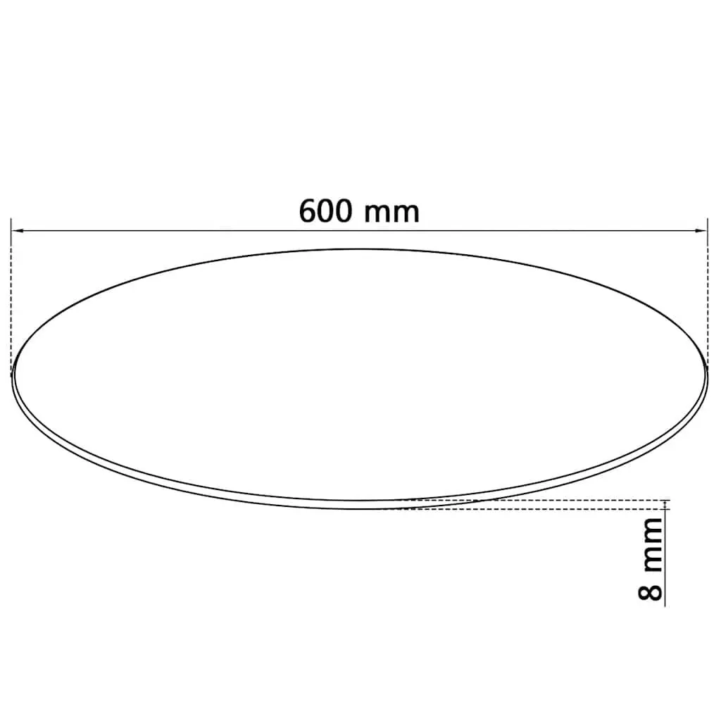 Round Tempered Glass Table Top 600mm Dining Coffee Garden Furniture Protective