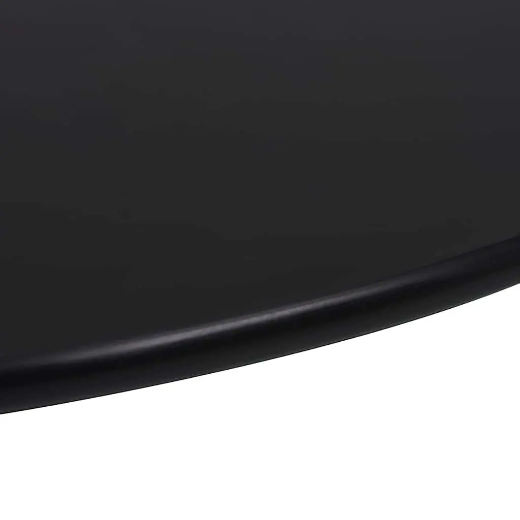 Tempered Glass Round Table Top Black 700mm
