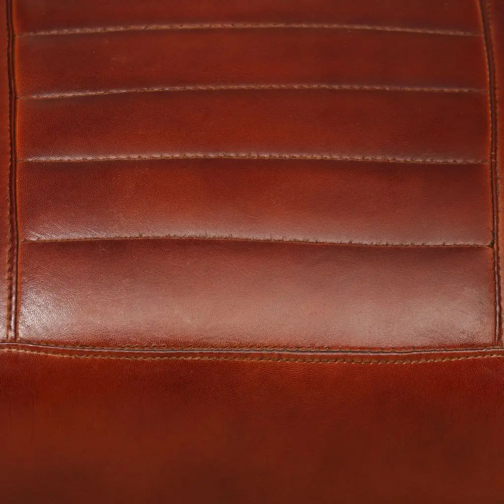 Lounge Chair Brown Leather Industrial Design Comfortable Foam Padded