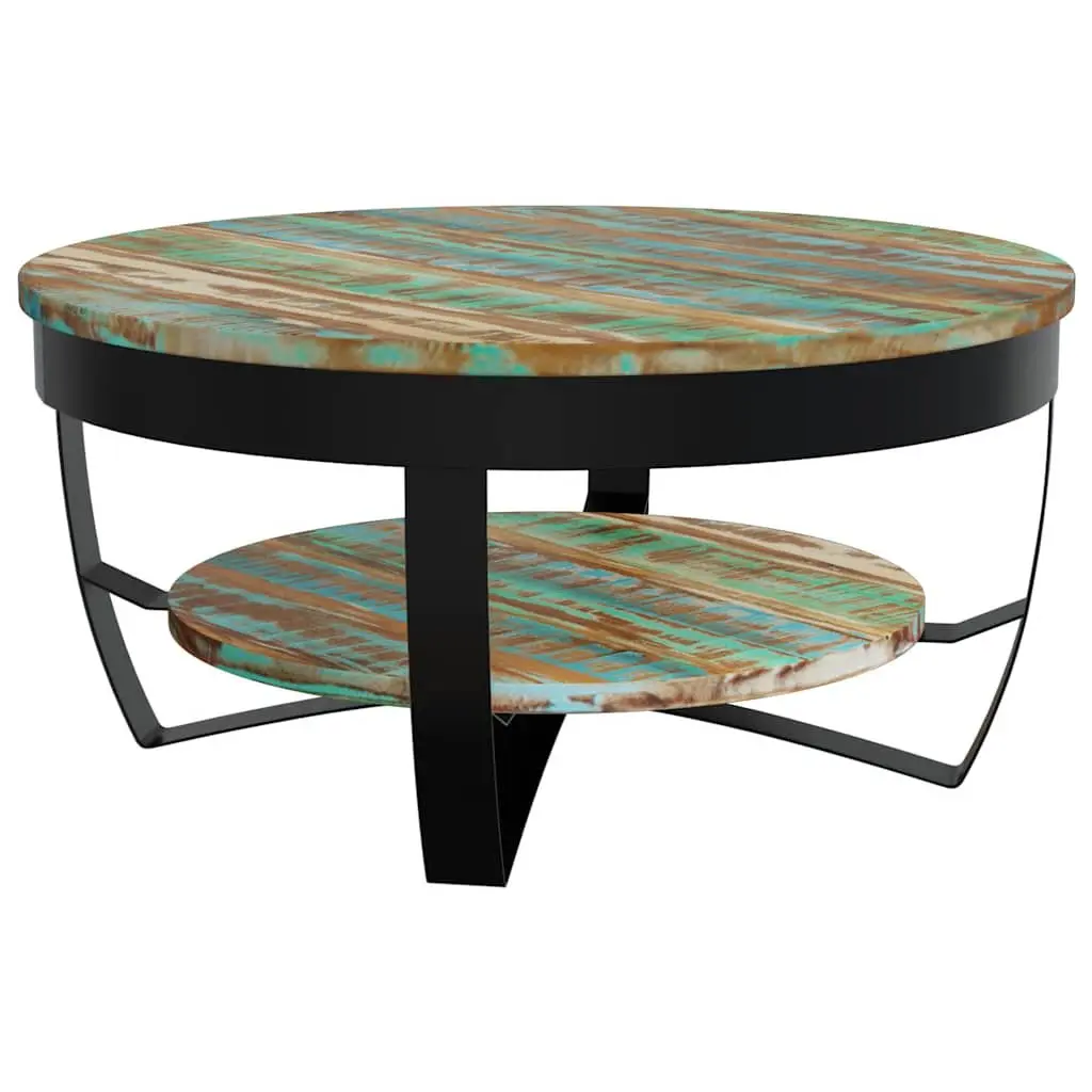 Coffee Table Handmade Solid Reclaimed Wood Industrial Vintage Style 65 cm