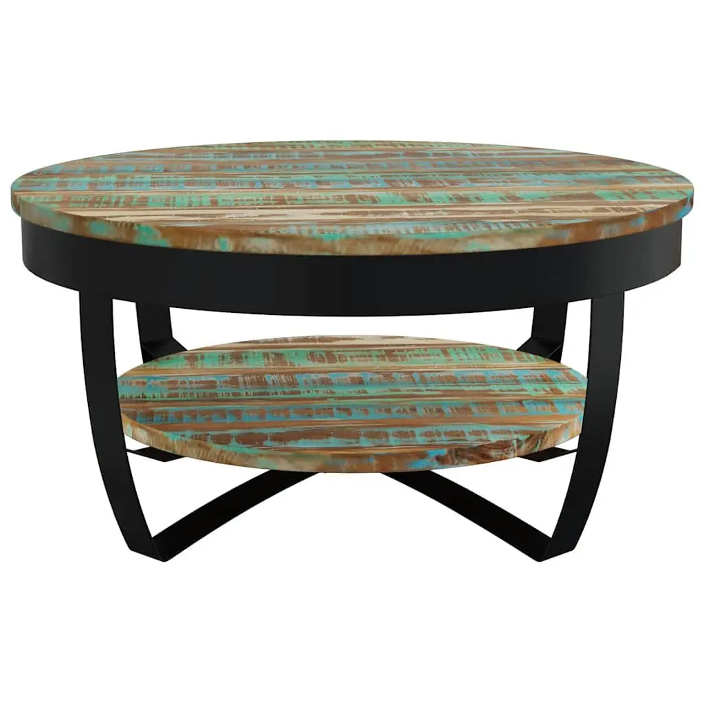 Coffee Table Handmade Solid Reclaimed Wood Industrial Vintage Style 65 cm