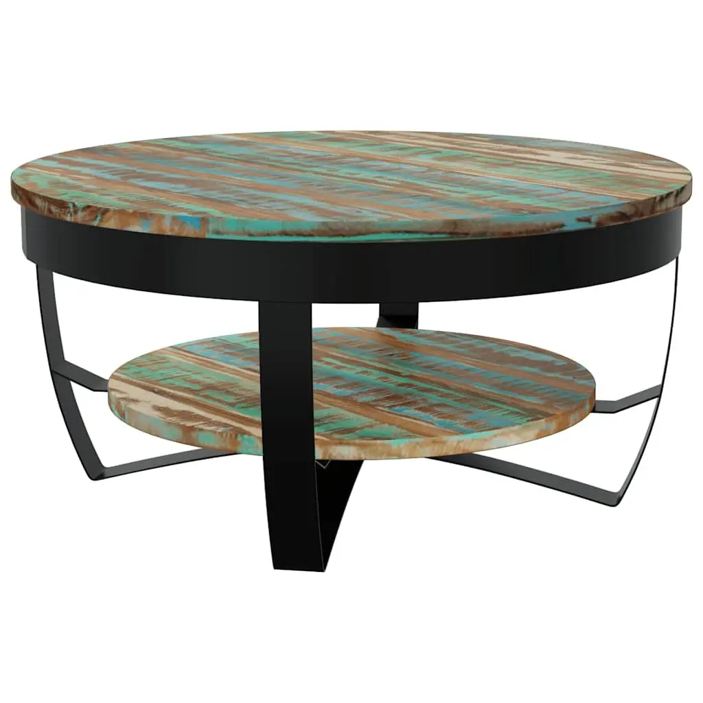 Coffee Table Handmade Solid Reclaimed Wood Industrial Vintage Style 65 cm