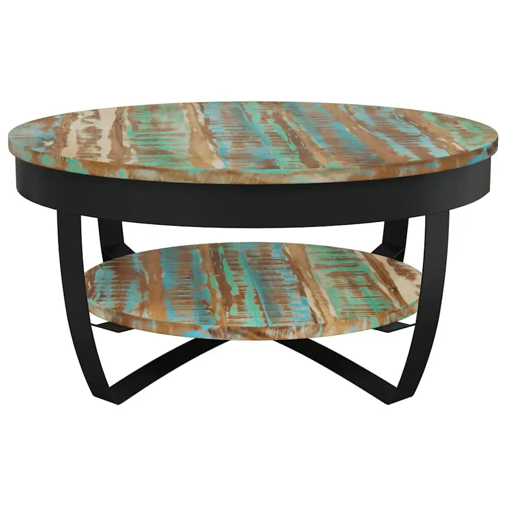 Coffee Table Handmade Solid Reclaimed Wood Industrial Vintage Style 65 cm