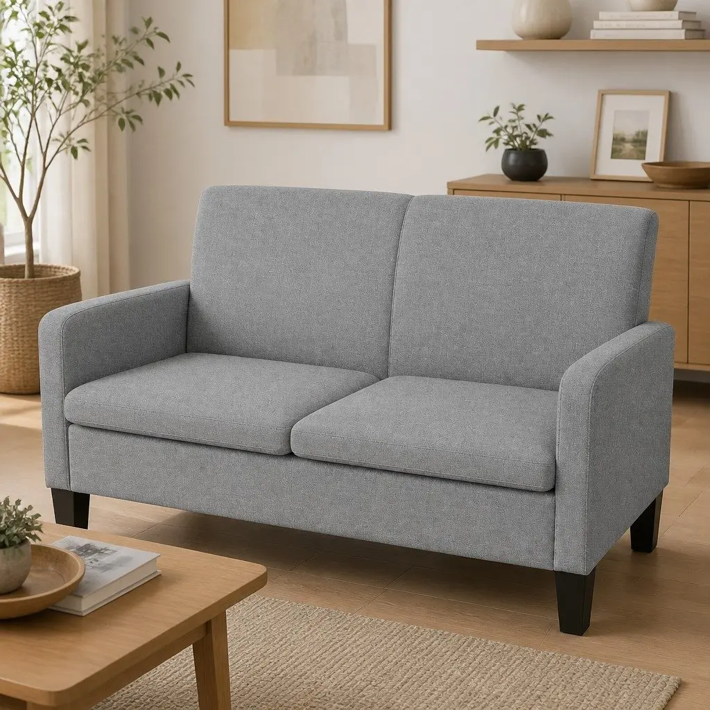 2-Seater Sofa Grey with Durable Frame