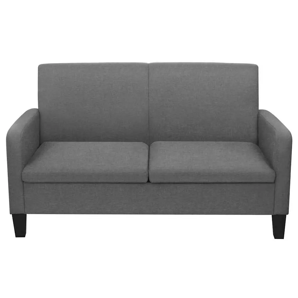 2-Seater Sofa Grey Lounge Couch Living Room Furniture Easy Assembly Compact