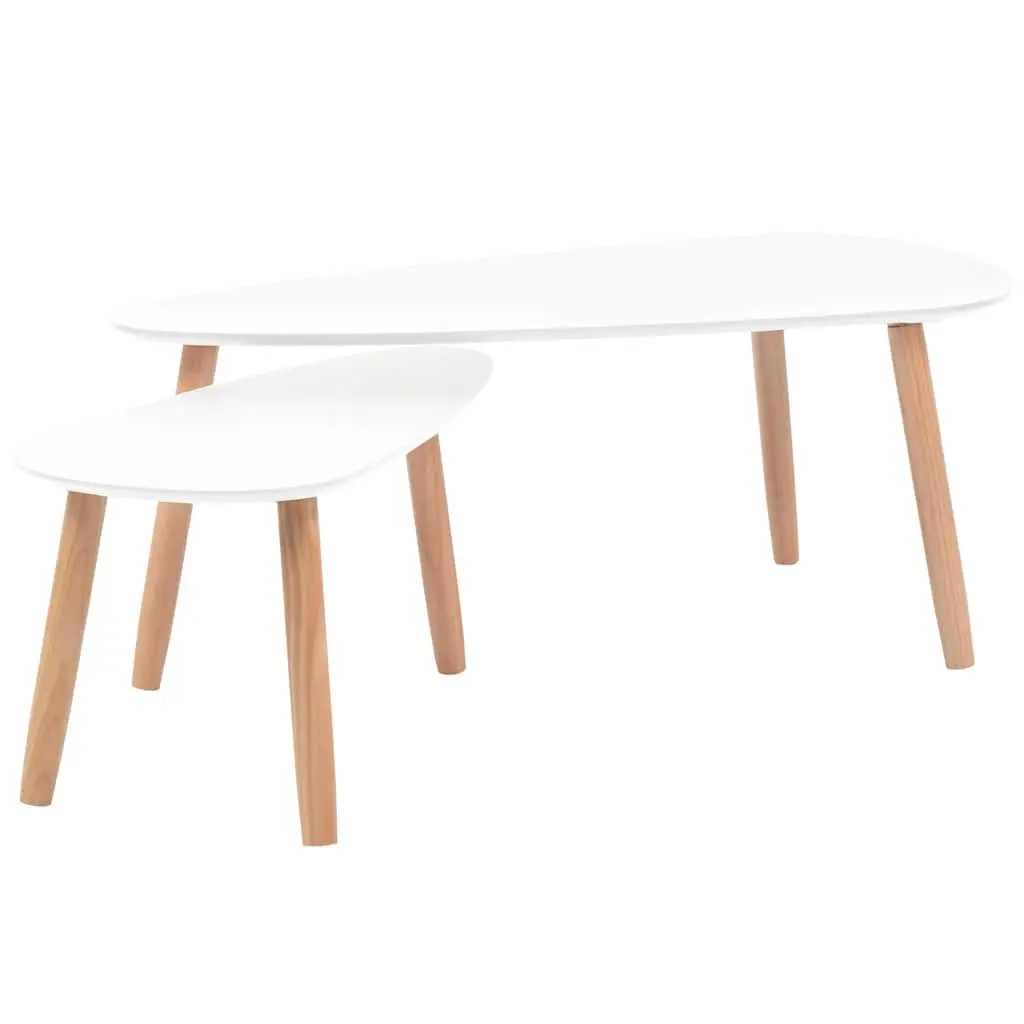 Coffee Table Set 2 Pieces Scandinavian Style Living Room Accent Tables