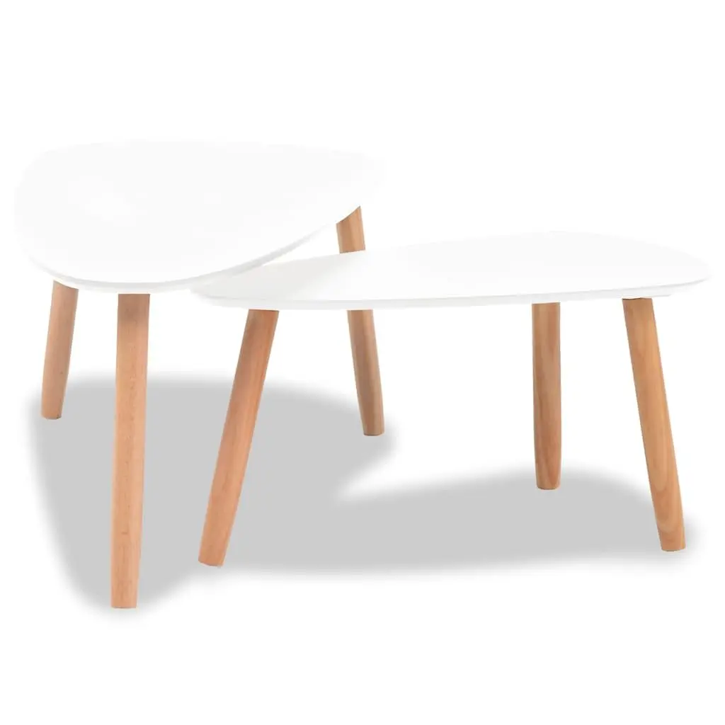 Coffee Table Set 2 Pieces Scandinavian Style Living Room Accent Tables