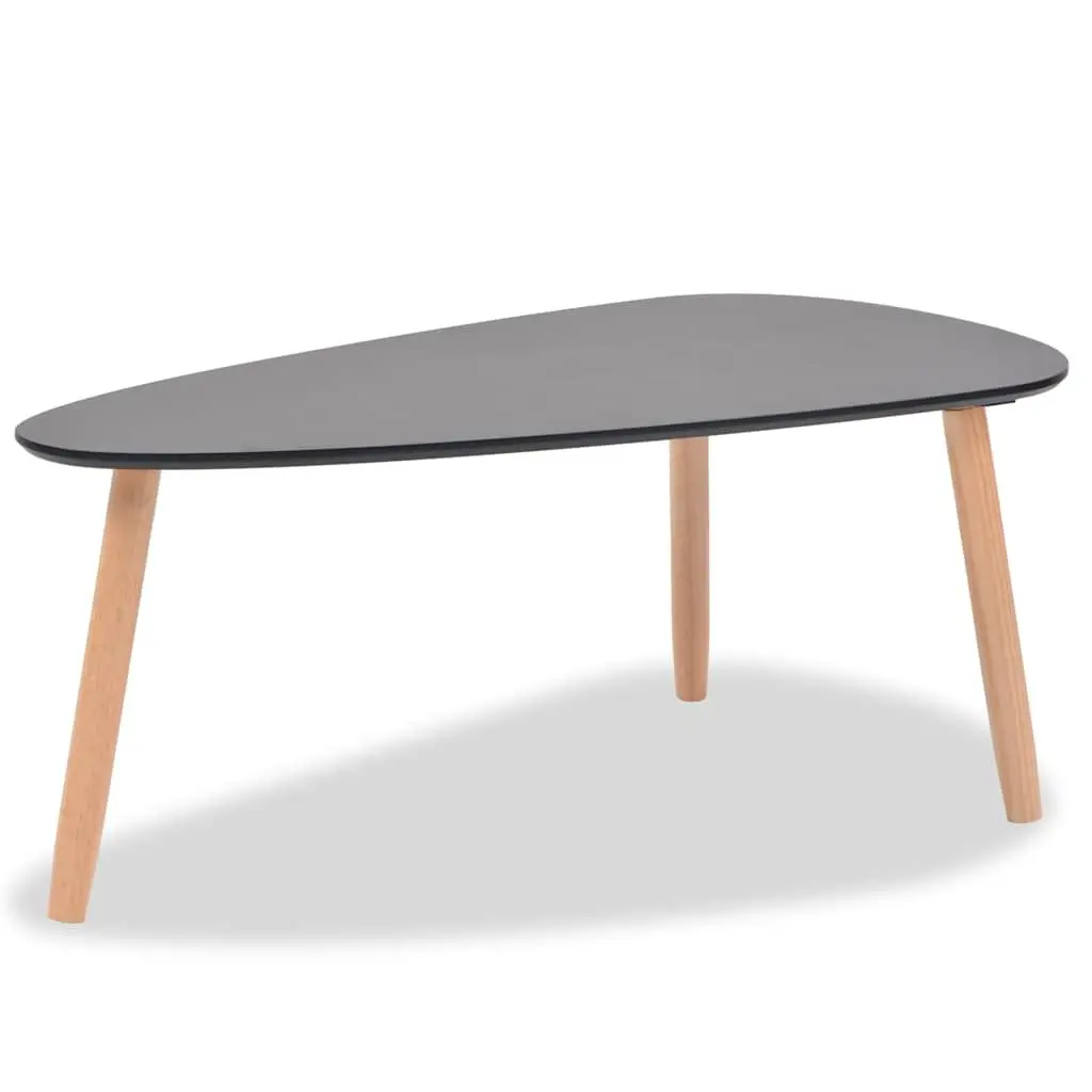 Coffee Table Set 2 Pieces Scandinavian Style Living Room Accent Furniture Black