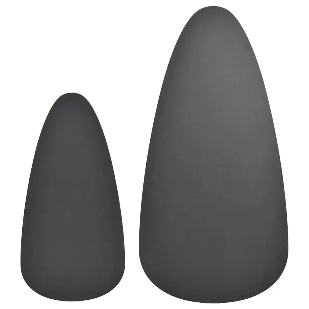 Coffee Table Set 2 Pieces Scandinavian Style Living Room Accent Furniture Black