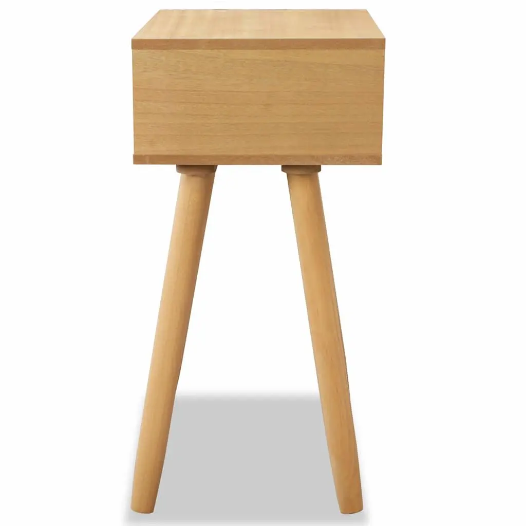 Solid Pinewood Retro Bedside Tables Compact Brown 40x30x61cm 2 Piece