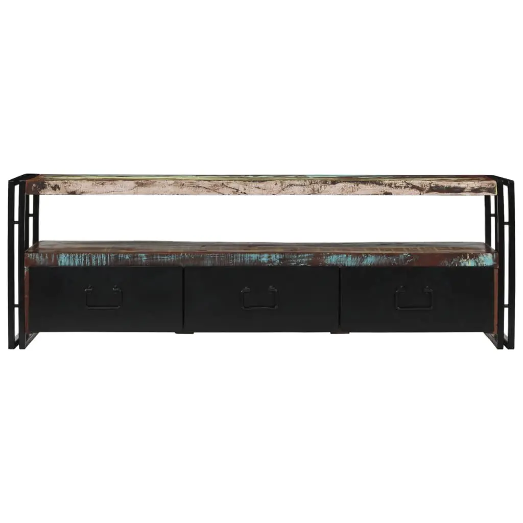 TV Cabinet Solid Reclaimed Wood Industrial Style 120 x 30 x 40 cm