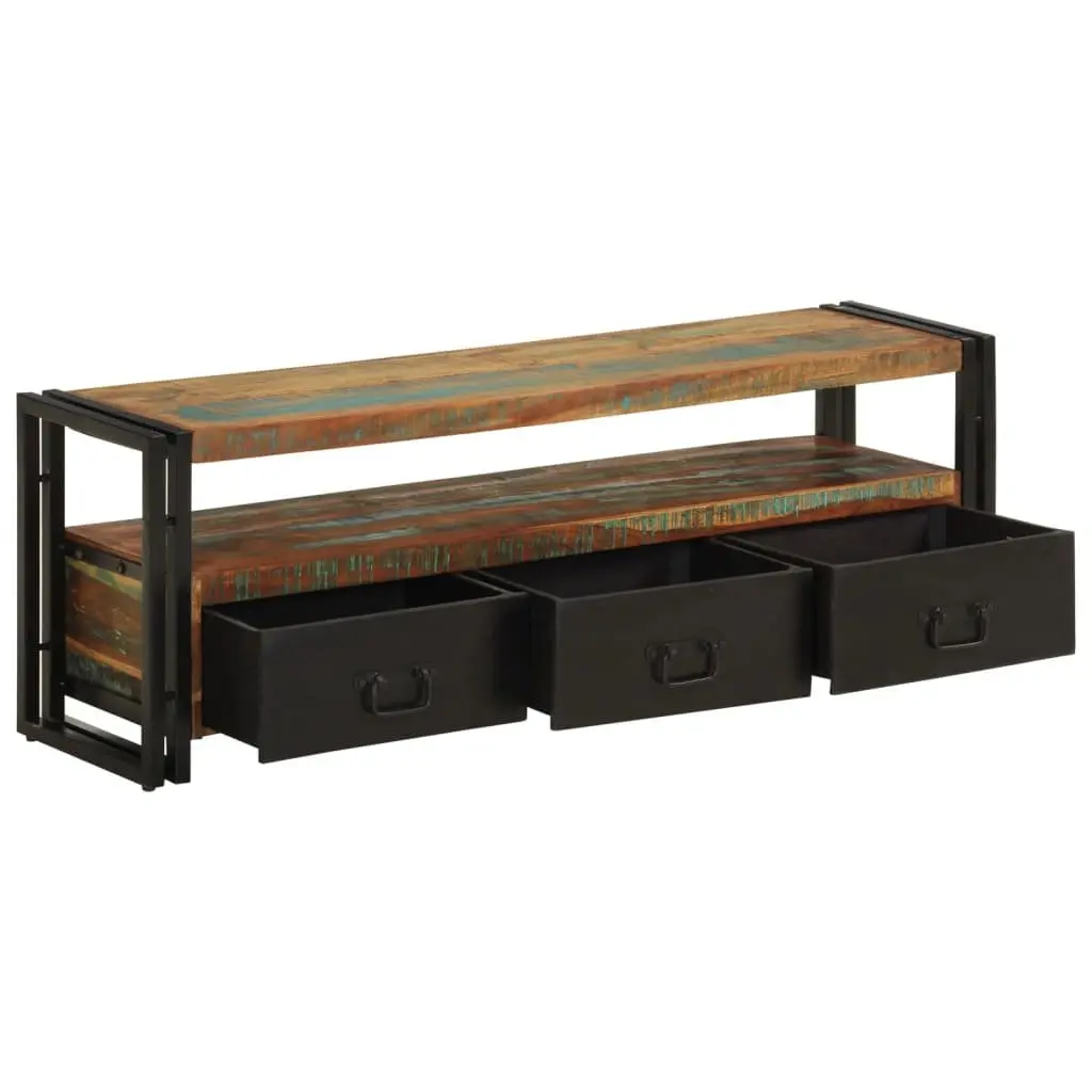 TV Cabinet Solid Reclaimed Wood Industrial Style 120 x 30 x 40 cm