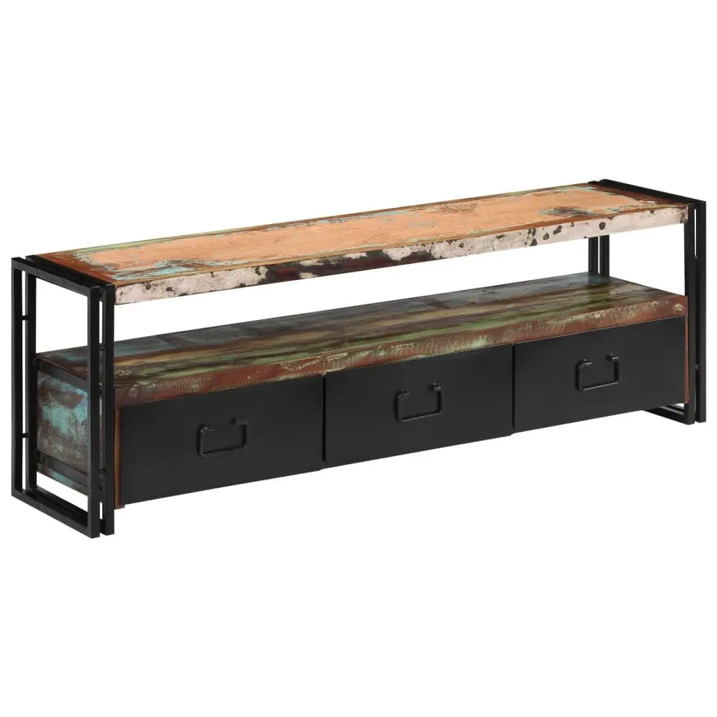 TV Cabinet Solid Reclaimed Wood Industrial Style 120 x 30 x 40 cm