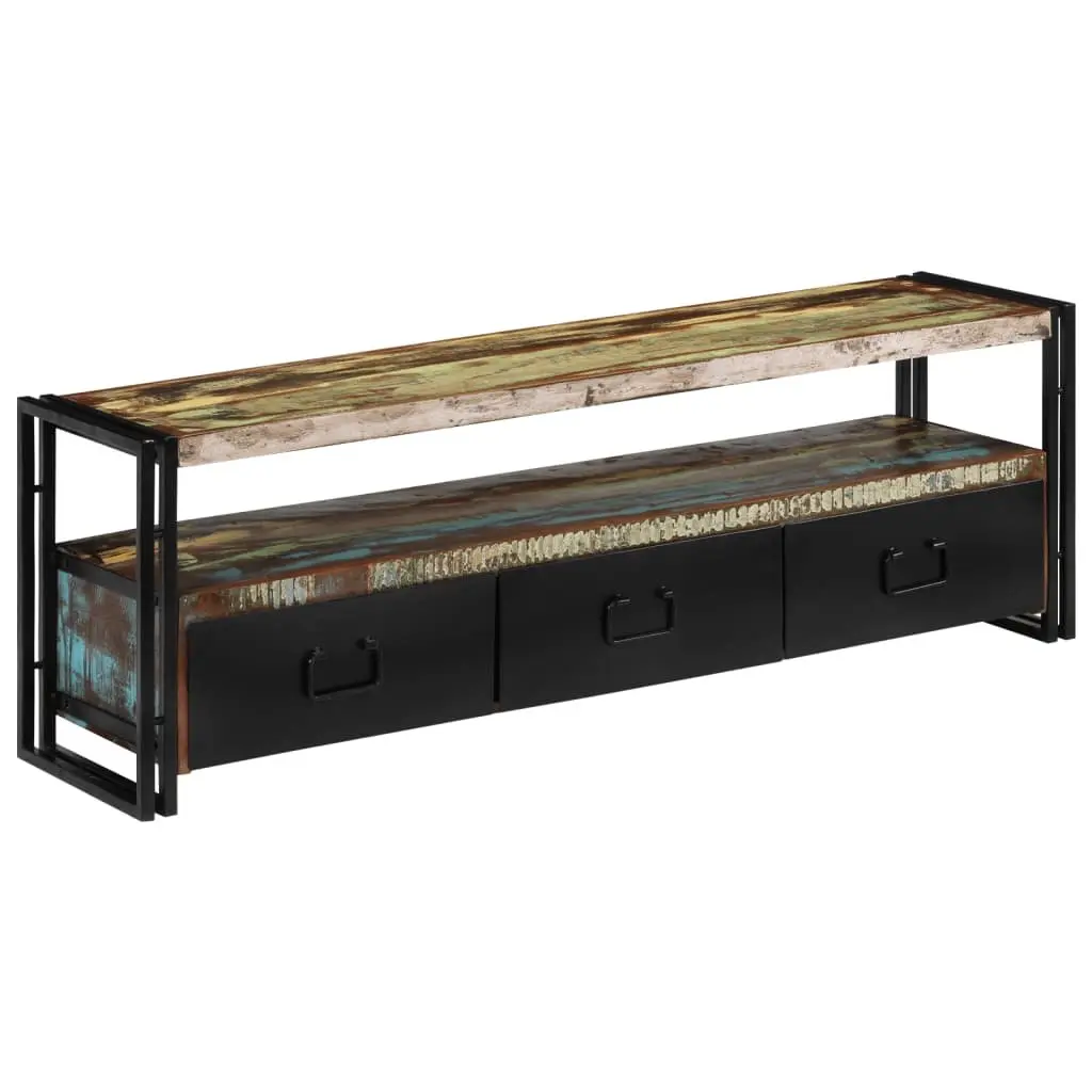 TV Cabinet Solid Reclaimed Wood Industrial Style 120 x 30 x 40 cm