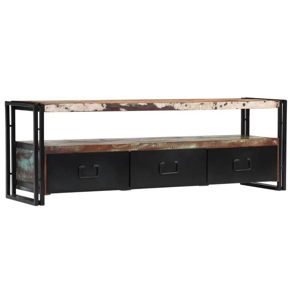 TV Cabinet Solid Reclaimed Wood Industrial Style 120 x 30 x 40 cm